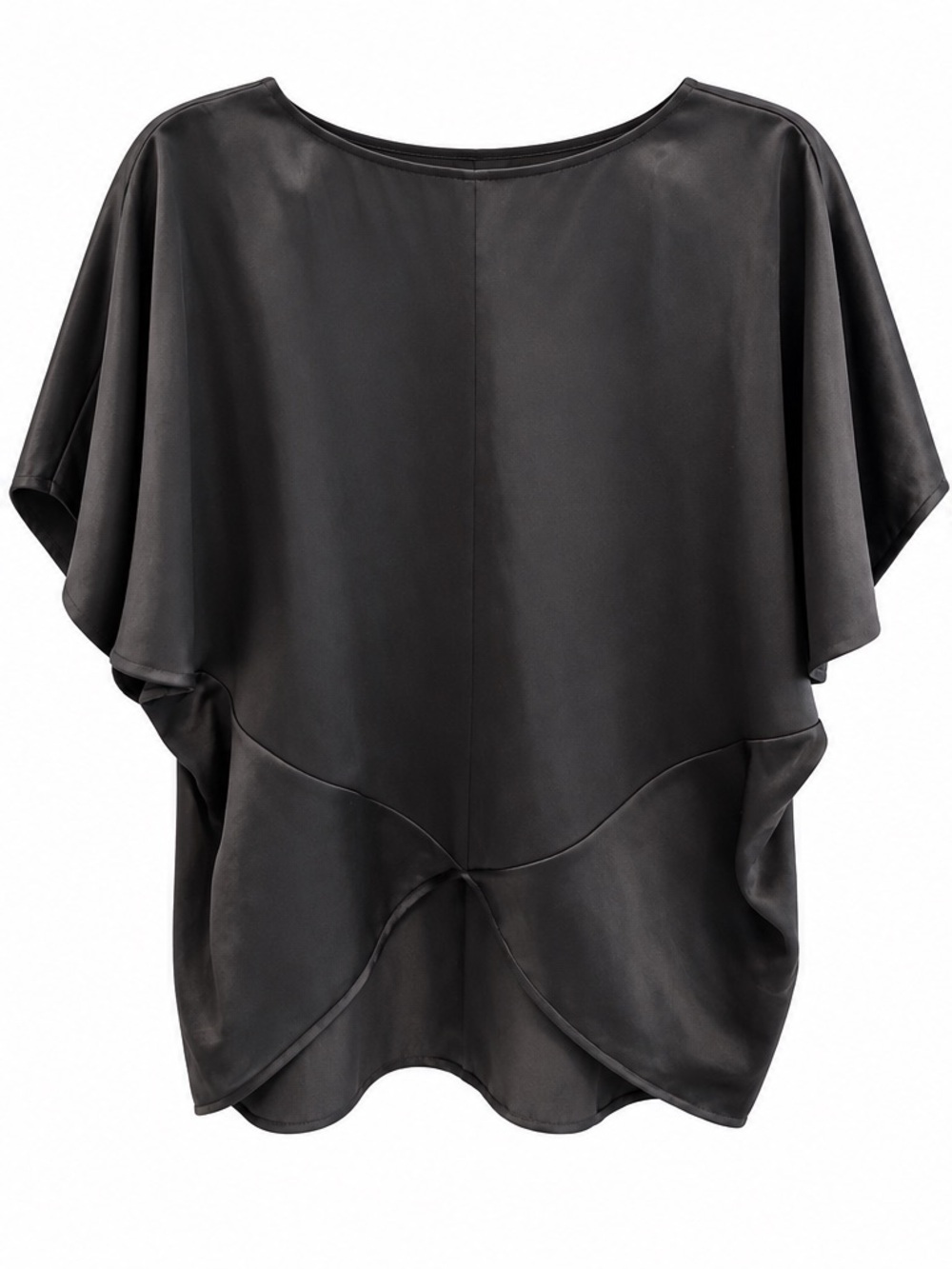 Maria Cornejo Black Satin Draped Top – Size 4